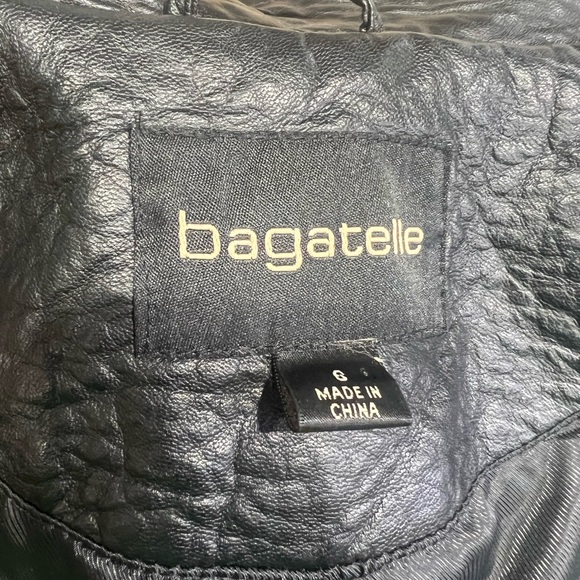 Bagatelle’s Faux Leather Black Moto Jacket Coat 6 - Picture 6 of 8